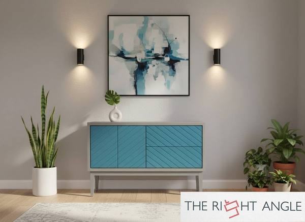 Teal Chevron Sideboard