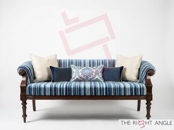 Blue Stripe Diwan Sofa