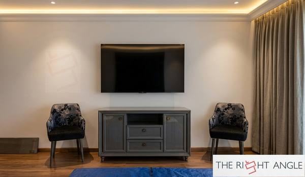 Grey TV Console & Chairs