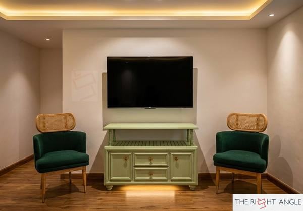 Sage TV Stand & Cane Chairs