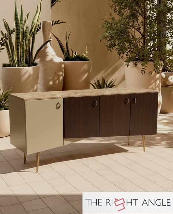 Marble-Top Two-Tone Sideboard