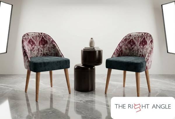 Damask Accent Chair Pair