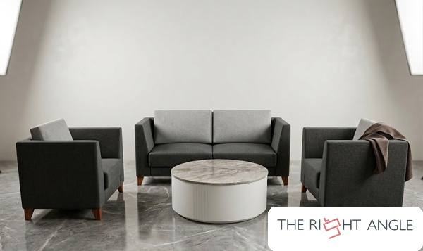 Charcoal Sofa Set with Coffee Table