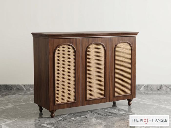 Walnut Cane Arch Cabinet