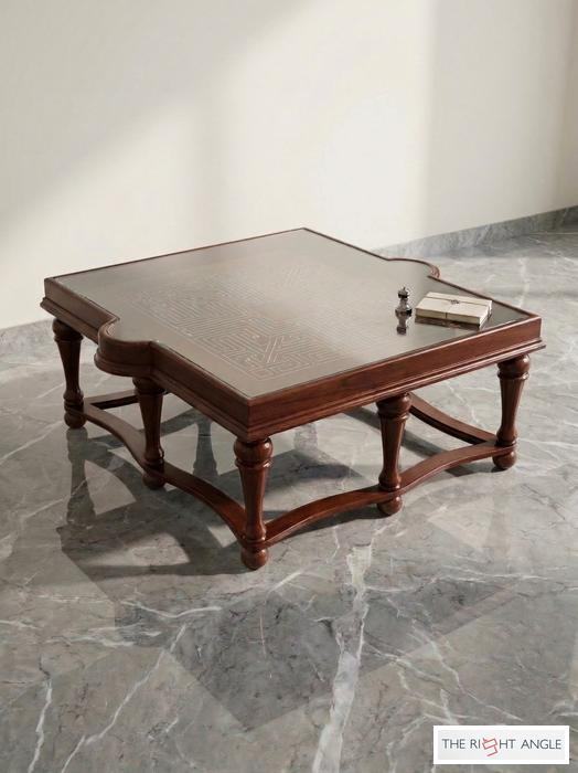 Carved Walnut Coffee Table