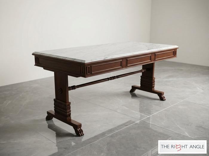 Marble Top Library Table