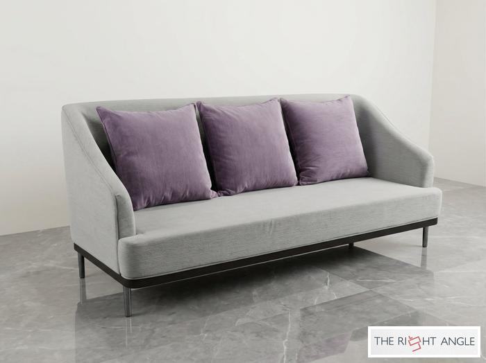 Grey Sofa with Lilac Cushions