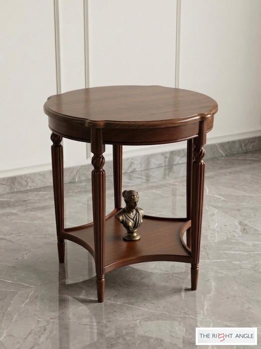 Round Two-Tier Side Table