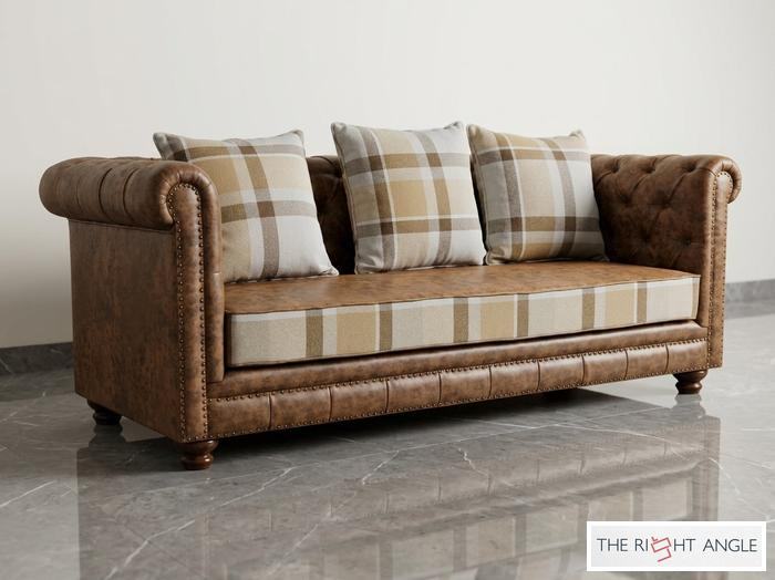 Tartan Leather Chesterfield